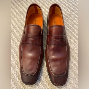 Magnanni brown leather dress shoes loafer men’s us 8.5